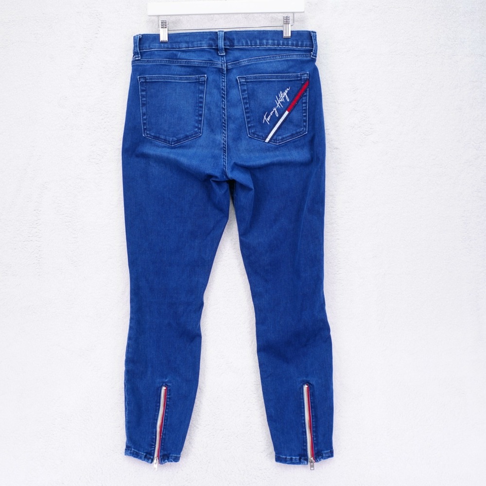 Tommy Hilfiger Denim High Rise Curvy Skinny Jeans -10- 32 / 28 Zip Up Ankle - Picture 7 of 12